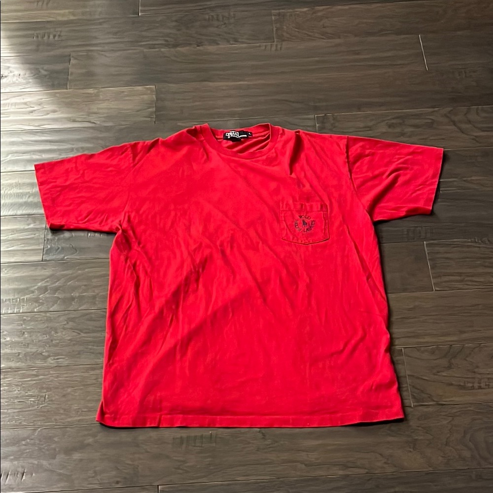 Polo Ralph Lauren Vintage Pocket T Shirt Made in USA red Mens Size Large